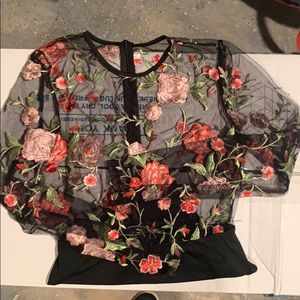 Floral mesh bodysuit